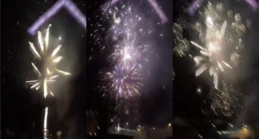 Ajax Fans Set Off Fireworks Outside the Tottenham Hotspur Hotel